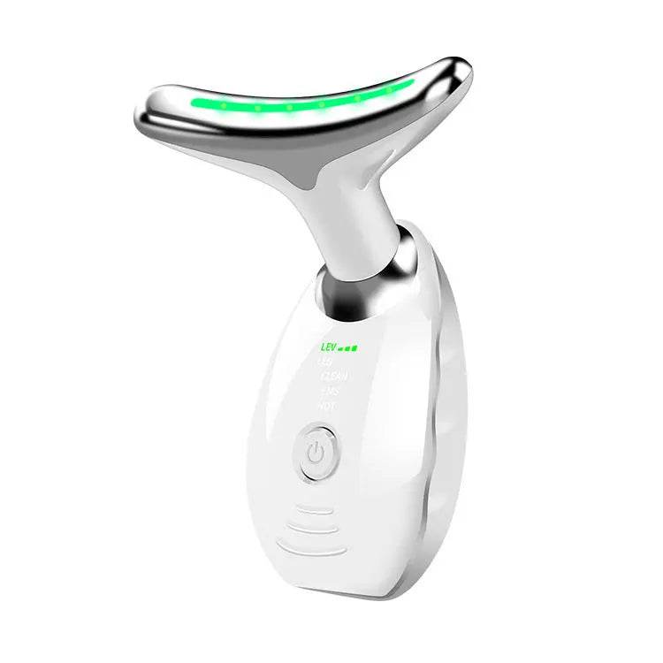 Neck Face Beauty Device Colorful LED Photon Therapy Skin Tighten Reduce Double Chin Anti Wrinkle Remove Lifting Massager - ProTrendyz