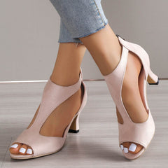 High Heel Peep Toe Sandals Women Back Zipper Outdoor Summer Shoes - ProTrendyz