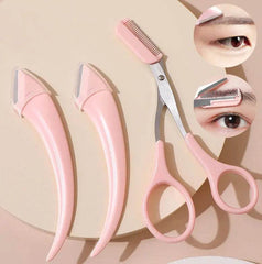 Eyebrow Trimming Knife With Comb Curved Moon Small Beauty Supplies Gadgets - ProTrendyz