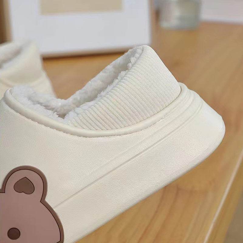 Bear Fluffy Slippers Winter House Shoes For Women - ProTrendyz