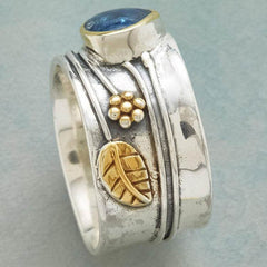 Aquamarine Ring Water Drop Two-tone Alloy - ProTrendyz
