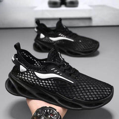 Men's Lace-up Sneakers Mesh Sports Shoes Fashion Hollow-sole Low Top Running Shoes - ProTrendyz