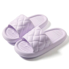 New Rhombus Home Slippers Summer Non-slip Floor Bathroom Slipper Lightweight Simple House Shoes For Women Men - ProTrendyz