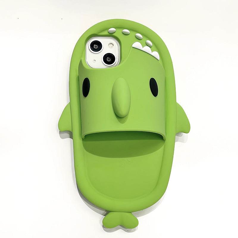 Funny Shark Slipper Phone Case For Iphone 11 12 13 14 Pro Max Creative Soft Silicone Shockproof Protective Full Cover For Apple - ProTrendyz