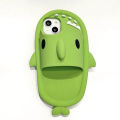 Funny Shark Slipper Phone Case For Iphone 11 12 13 14 Pro Max Creative Soft Silicone Shockproof Protective Full Cover For Apple - ProTrendyz