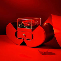Fashion Jewelry Box Red Apple Christmas Gift Necklace Eternal Rose For Girl Mother's Day Valentine's Day Gifts With Artificial Flower Rose Flower Jewelry Box US - ProTrendyz