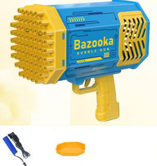 Bubble Gun Rocket 69 Holes Soap Bubbles Machine Gun Shape Automatic Blower With Light Toys For Kids Pomperos - ProTrendyz