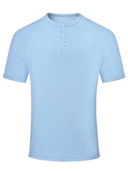 Men's Casual Loose-fitting Blue Polo Shirt Top