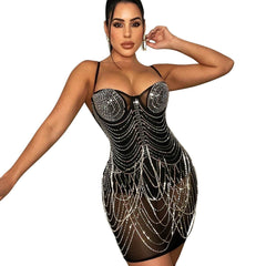 Women's Fashion Personality Tassel Suspender Dress For Party - ProTrendyz