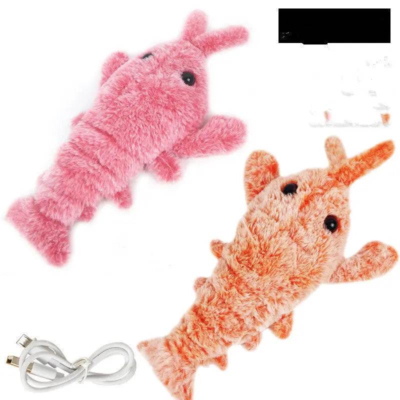 Pet Toys Electric Jumping Shrimp USB Charging Simulation Lobster Funny Cat Plush Pets Toy - ProTrendyz
