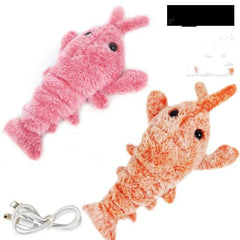 Pet Toys Electric Jumping Shrimp USB Charging Simulation Lobster Funny Cat Plush Pets Toy - ProTrendyz