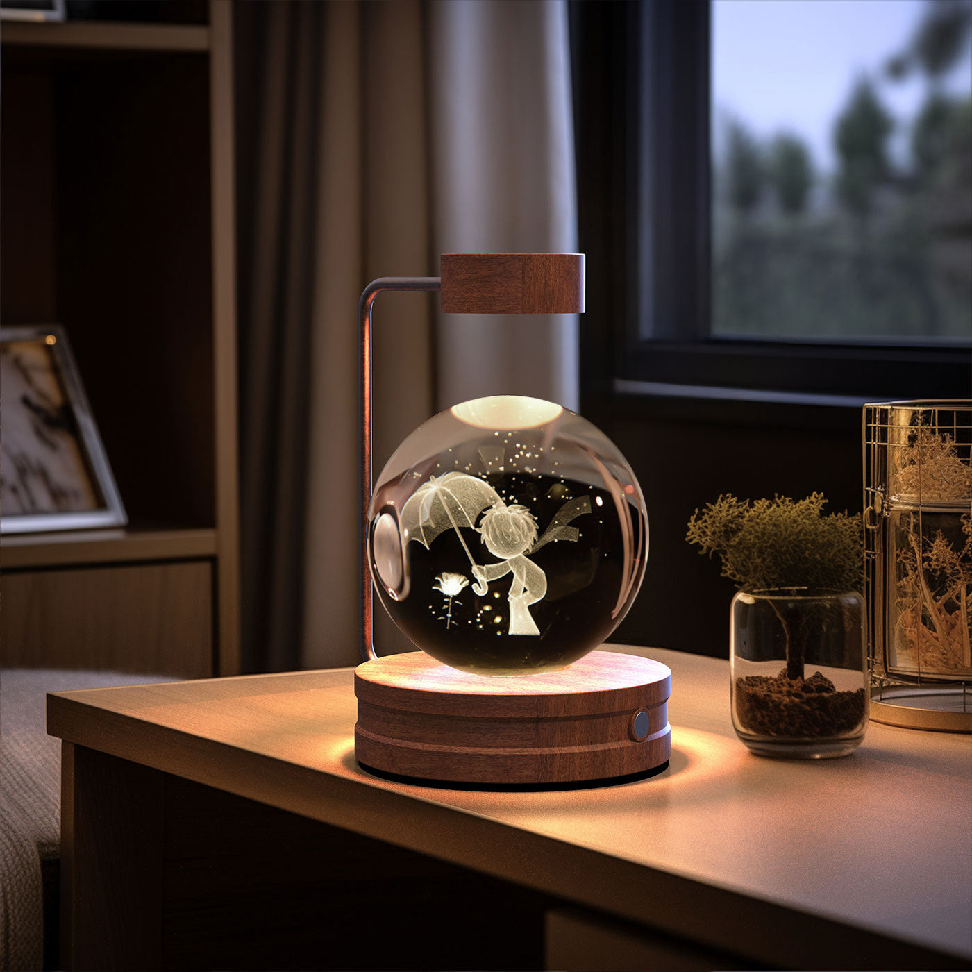 Crystal Ball Cosmic Dinosaur Indoor Night Light USB Power Warm Bedside Light Birthday Gift Night Lamp ProTrendyz