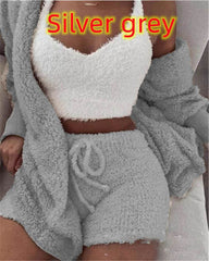 3 Pieces Of Fashionable Ladies Plush Home Clothes - ProTrendyz