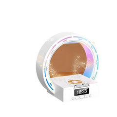 4 In 1 Wireless Bluetooth-compatible Speaker Charging Pad Bedside Lamp With Alarm Clock Wake-Up Light For Bedroom Support USB Drive TF Card - ProTrendyz