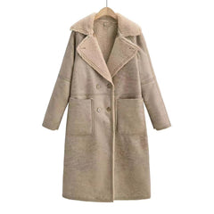 Winter Jacket With Belt Fashion Double Breasted Lapel Windbreaker Women's Long Trench Coat Mid-length Overcoat Clothing