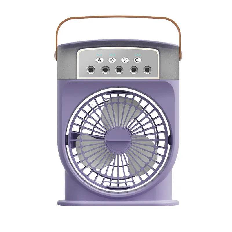 Portable USB Air Conditioner Cooling Fan With 5 Sprays 7 Color Light 600ML Water Tank Spray Mist Air Cooler Humidifiers - ProTrendyz