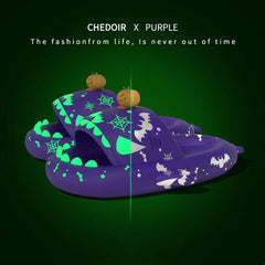 Halloween And Christmas Shoes Ins Luminous Shark Slippers Couple Men Women House Shoes Non-slip Bathroom Slippers Home - ProTrendyz