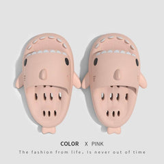 Shark Slippers With Drain Holes Shower Shoes For Women Quick Drying Eva Pool Shark Slides Beach Sandals With Drain Holes - ProTrendyz