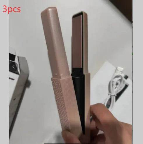 Hair Straightener Cordless Usb Hair Straightener Mini Ceramics Hair Curler 3 Constant Temperature Portable Flat Iron For Travel US - ProTrendyz
