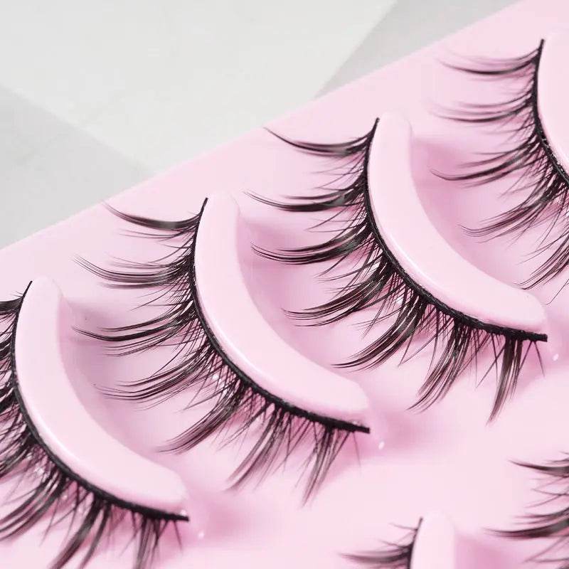 5 Pairs Manga Lashes New Arrival Anime Cosplay Natural Wispy Korean Makeup Artificial False Eyelashes - ProTrendyz