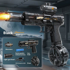 LED Lights Electric Water Guns Children Simulated Shooting Recoil Powerful Automatic Water Spray Gun Kids Summer Outdoor Toys - ProTrendyz