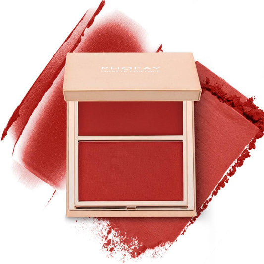 PHOFAY Double-Take Cream & Powder Blush Duo - ProTrendyz