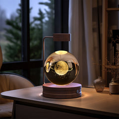 Crystal Ball Cosmic Dinosaur Indoor Night Light USB Power Warm Bedside Light Birthday Gift Night Lamp ProTrendyz