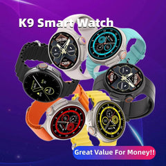 New K9 Smart Watch 1.39 Round Screen Encoder True Screw Clip Wireless Charging NFC Offline And Payment Function - ProTrendyz