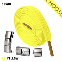 Press Lock Shoelaces Without Ties Elastic Laces Sneaker 8MM Widened Flat No Tie Shoe Laces Kids Shoelace For Shoes - ProTrendyz