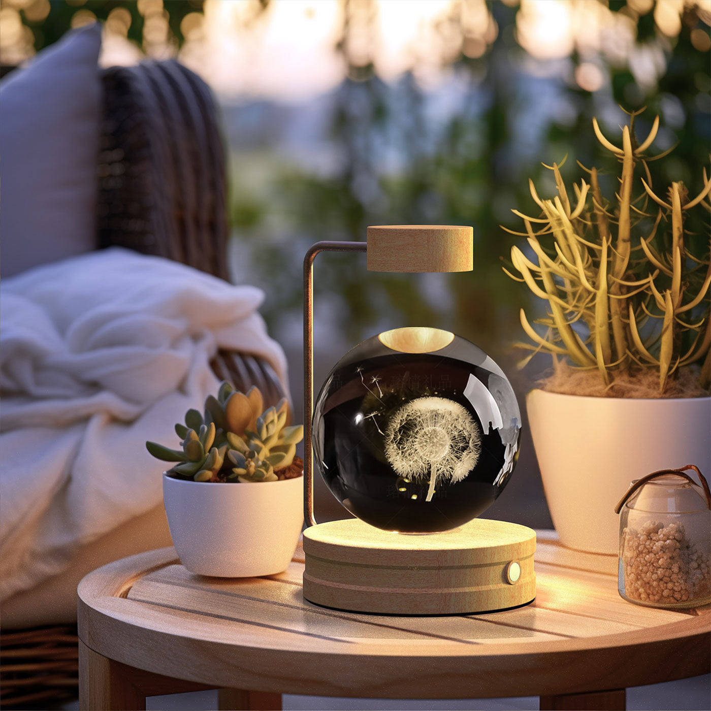 Crystal Ball Cosmic Dinosaur Indoor Night Light USB Power Warm Bedside Light Birthday Gift Night Lamp ProTrendyz