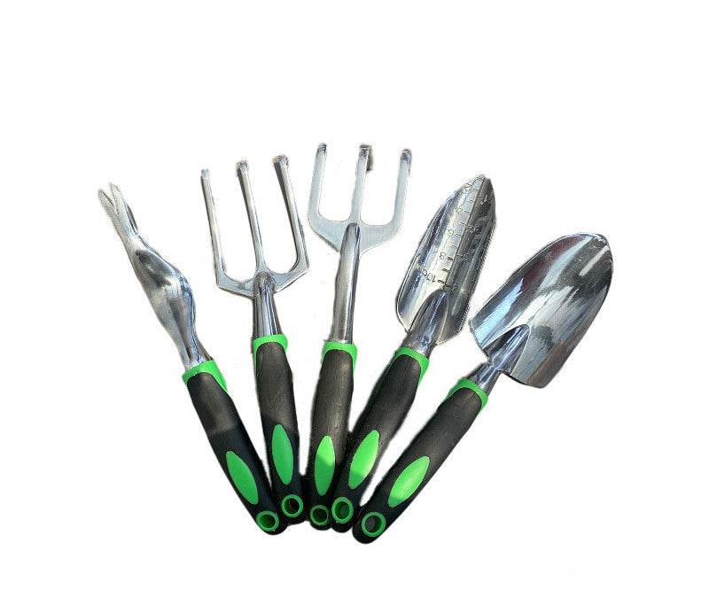 Garden Supplies 9-piece Aluminum Alloy Set, Silicone Two-color Handle Shovel Gardening Tools - ProTrendyz