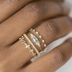 Gold Ring Fashion Ladies Three-piece Set - ProTrendyz
