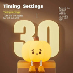 Home Decor Halloween Pumpkin Night Light Cute Soft Silicone Lamp Touch Dimmable Rechargeable Bedside Decor Light Kids Gifts Halloween Decorations - ProTrendyz