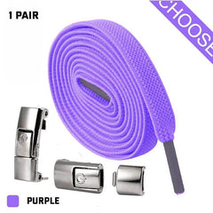 Press Lock Shoelaces Without Ties Elastic Laces Sneaker 8MM Widened Flat No Tie Shoe Laces Kids Shoelace For Shoes - ProTrendyz