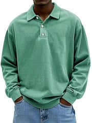 Fall Men's Long Sleeve Polo Shirts Casual Breathable Comfortable Tees Shirt Solid High Quality Sweatshirt Male T-Shirt