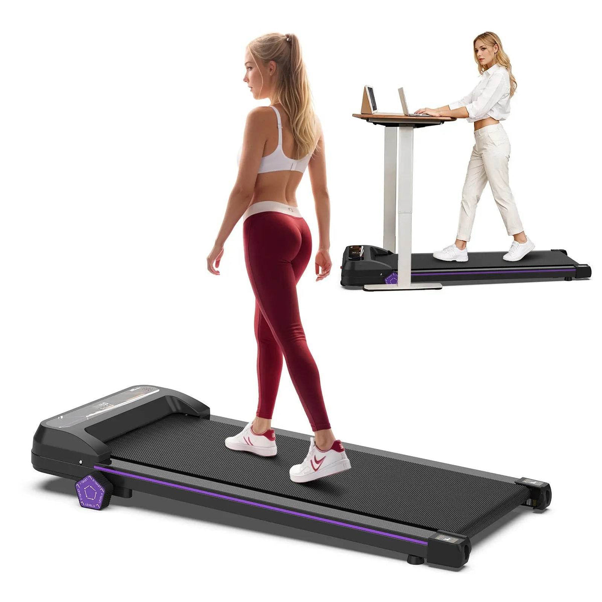 Walking Pad Under Desk Treadmill For Home Office -2.5HP Walking Treadmill 0.5-4MPH Capacity Treadmill For Walking Running Remote Control Batteries US - ProTrendyz