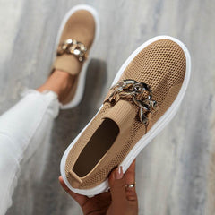 Chain Flats Shoes Women Breathable Mesh Shoes - ProTrendyz
