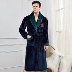 Winter Flannel Lovers Robe Gown Elegant Solid Casual Sleepwe - ProTrendyz