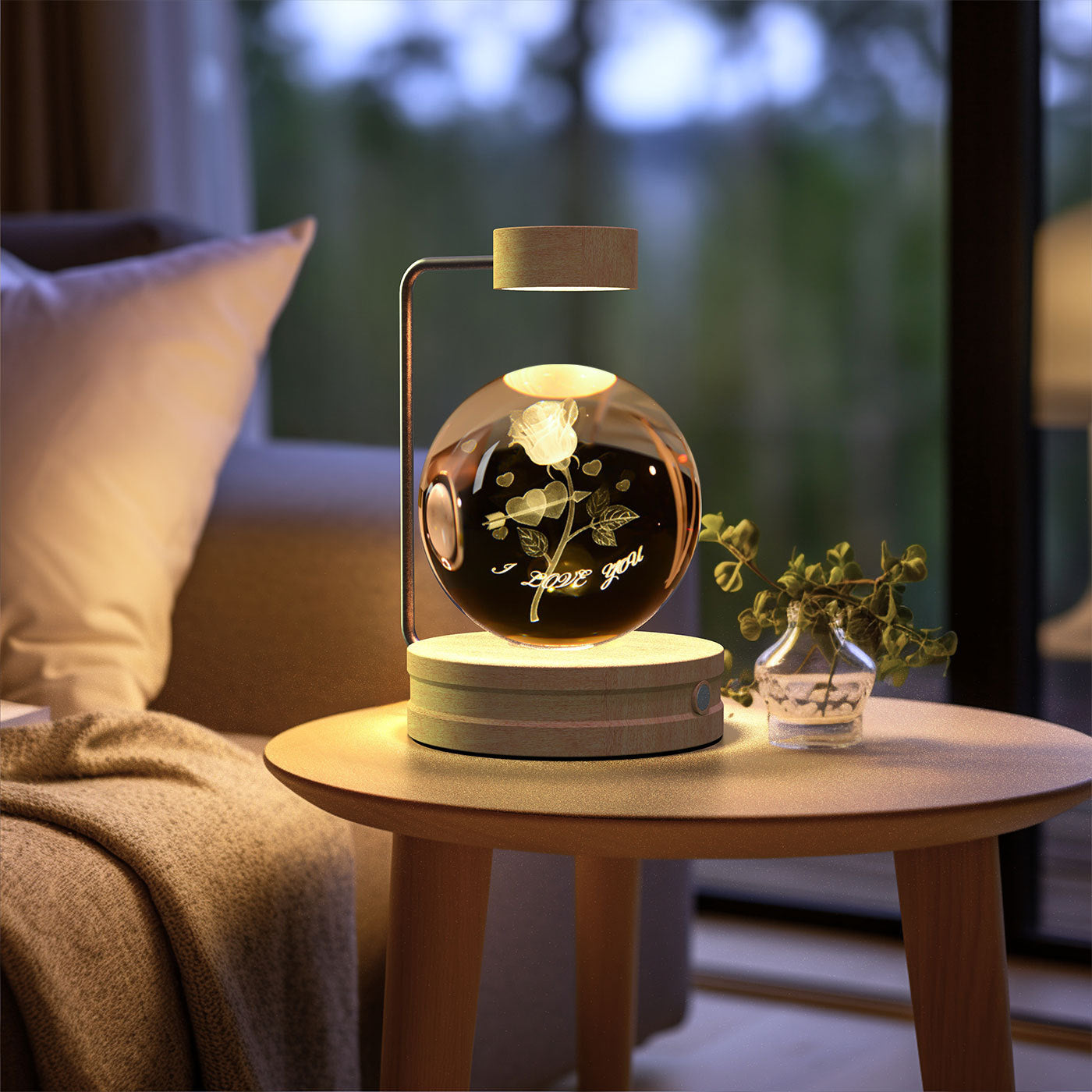 Crystal Ball Cosmic Dinosaur Indoor Night Light USB Power Warm Bedside Light Birthday Gift Night Lamp ProTrendyz