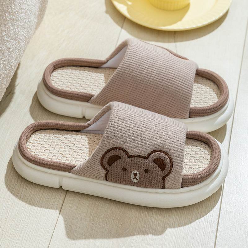 Cute Rabbit Slippers Linen House Shoes For Women - ProTrendyz