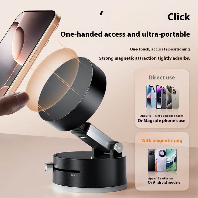 Foldable Magnetic Vacuum Car Phone Holder Foldable Suction Cup With Suction Cup Hands-Free Navigation For Smart Phone - ProTrendyz