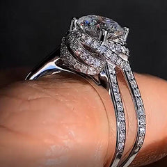 925 Sterling Silver Luxury Bold Big Wedding Rings Set For Bridal Women Engagement - ProTrendyz