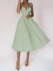 Sexy V-neck Suspender Dress Summer Fashion A-Line Long Dresses For Women - ProTrendyz
