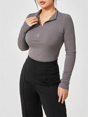 Fashion Long Sleeve Zipper Jumpsuit Seamless Slimming Shapewear For Women Romper - ProTrendyz