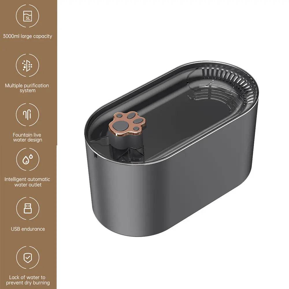 3L Cat Water Fountain Filter Automatic Drinker For Dogs Cats Pet Water Dispenser Ultra-Quiet Water Dispenser With LED Light Pet Products - ProTrendyz