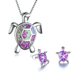 Fashion Turtle Simple Necklace Stud Earrings Set - ProTrendyz