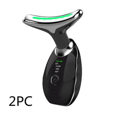 Neck Face Beauty Device Colorful LED Photon Therapy Skin Tighten Reduce Double Chin Anti Wrinkle Remove Lifting Massager - ProTrendyz