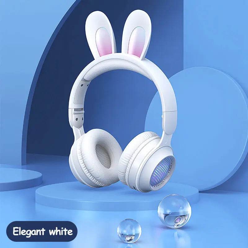Rabbit Ear Headphones Wireless Luminous Extendable Wheat Headphones Cute Kawaii - ProTrendyz