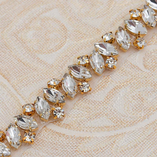 Rhinestone Applique Wedding Dress Waist Jewelry - ProTrendyz