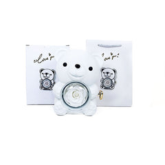 Rotating Bear Gift Box Eternal Rose Teddy Bear Jewelry Box With Necklace Valentine Wedding Special Present For Girlfriend Anniversary Gift Jewelry Box